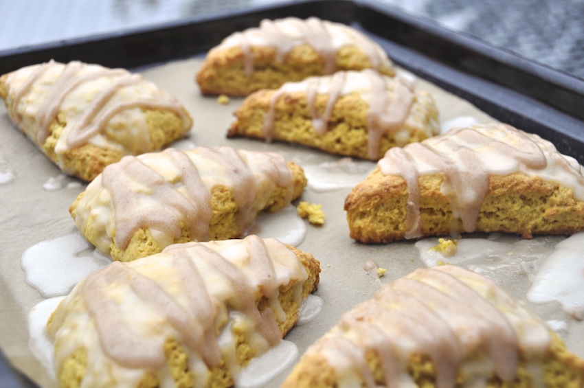 These soft, flaky pumpkin scones are the perfect gateway to fall. 