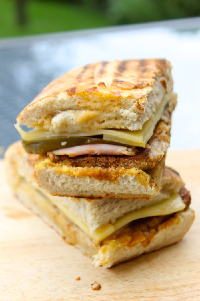 a cuban inspired sandwich - good bread, tender pork, ham, cheese mustard. Can it get any better? #sandwich