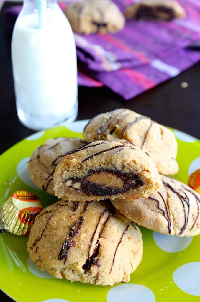 The ultimate cookie: A reese's stuffed, brownie stuffed peanut butter cookie- the only dessert you'll ever need. 