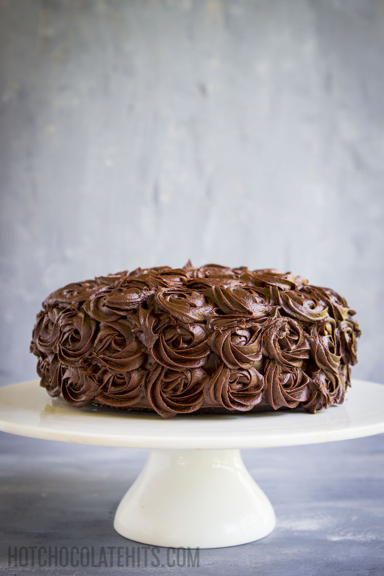 a dark, decadent vegan chocolate cake 