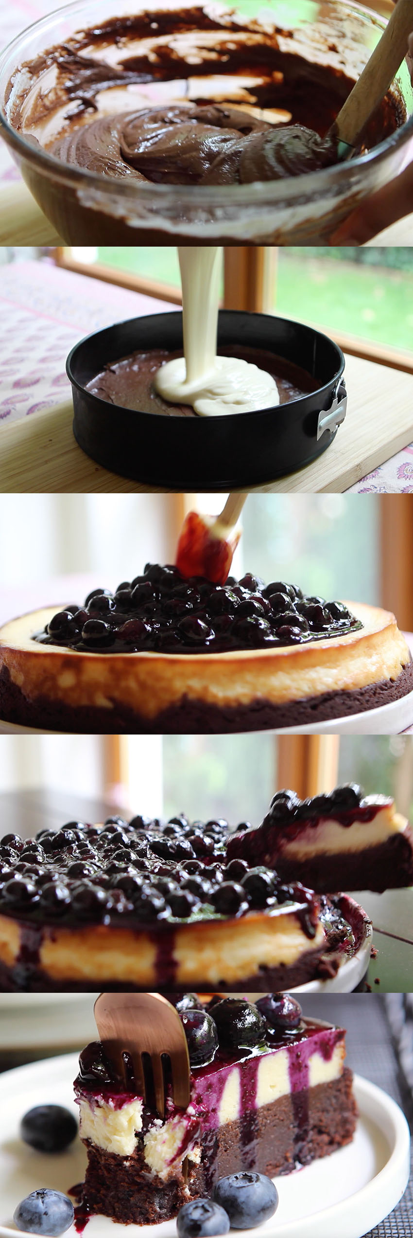 Blueberry Brownie Cheesecake