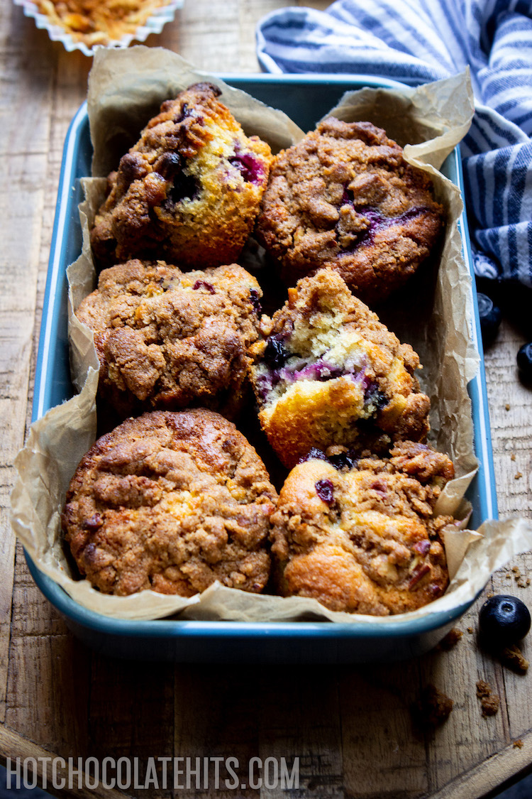 bakery-style blueberry muffins 